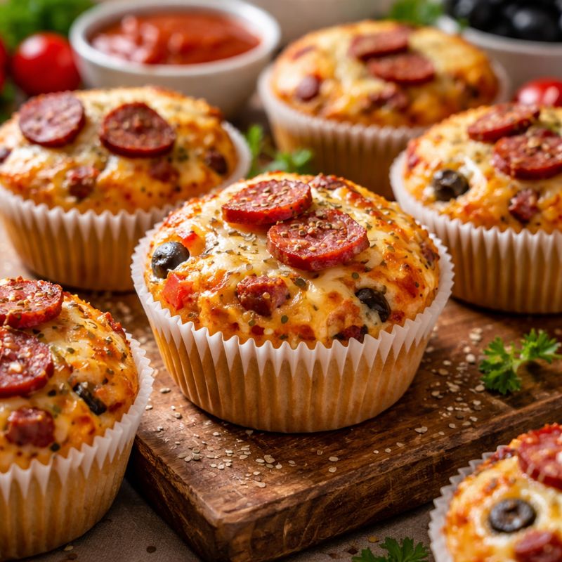 Pizza Tadında  Muffinler